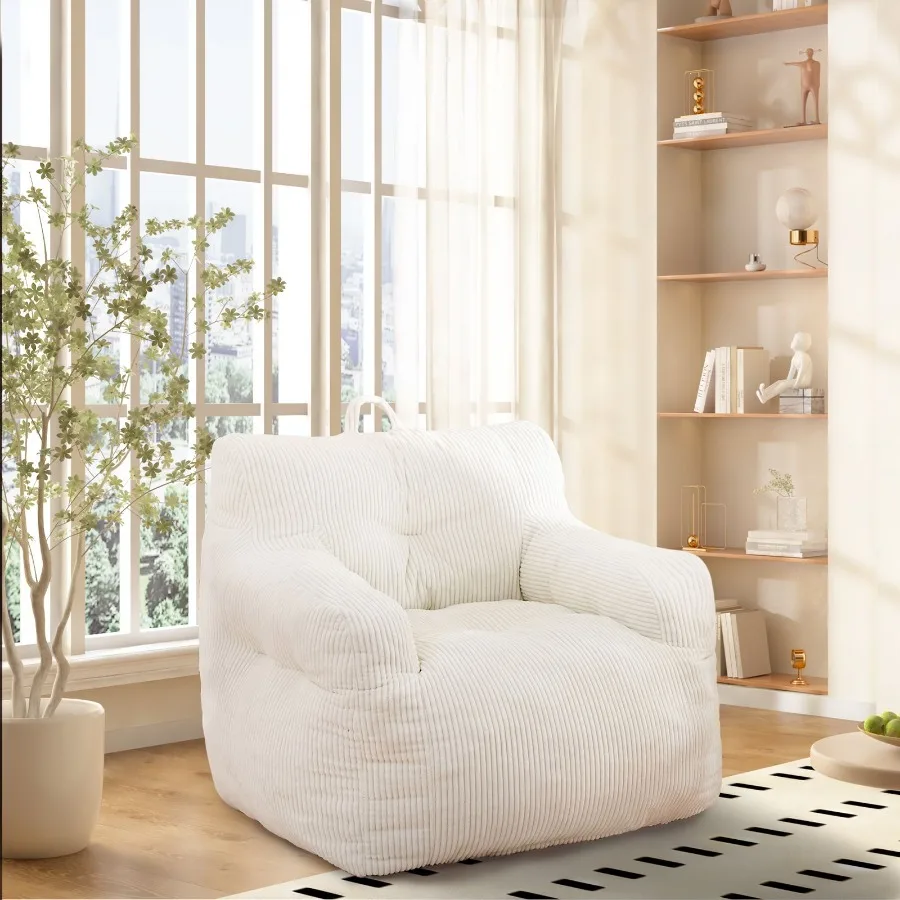

Bean Bag Chairs for Adults Oversize Bean Bag Sofa Chair with High Density Memory Foam Bean Bag Chair Lazy Chair with Armrest Ad