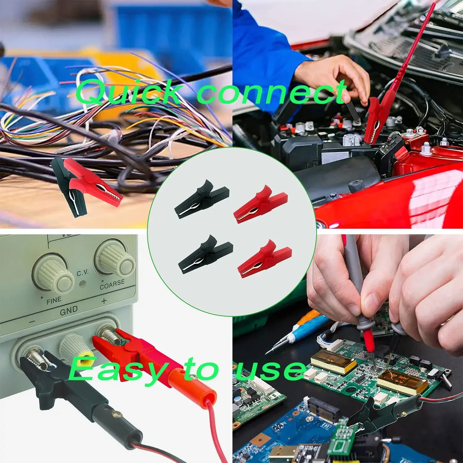 55mm alligator clip all copper coated plastic test clip instrument current power clip can be equipped with 4mm terminal