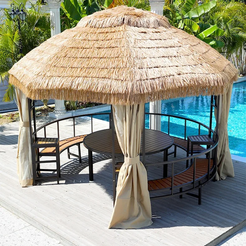 Outdoor Courtyard Pavilion Shading Tent Simple Mobile Outdoor Leisure Circular Garden Farm Rooftop Villa Pavilion