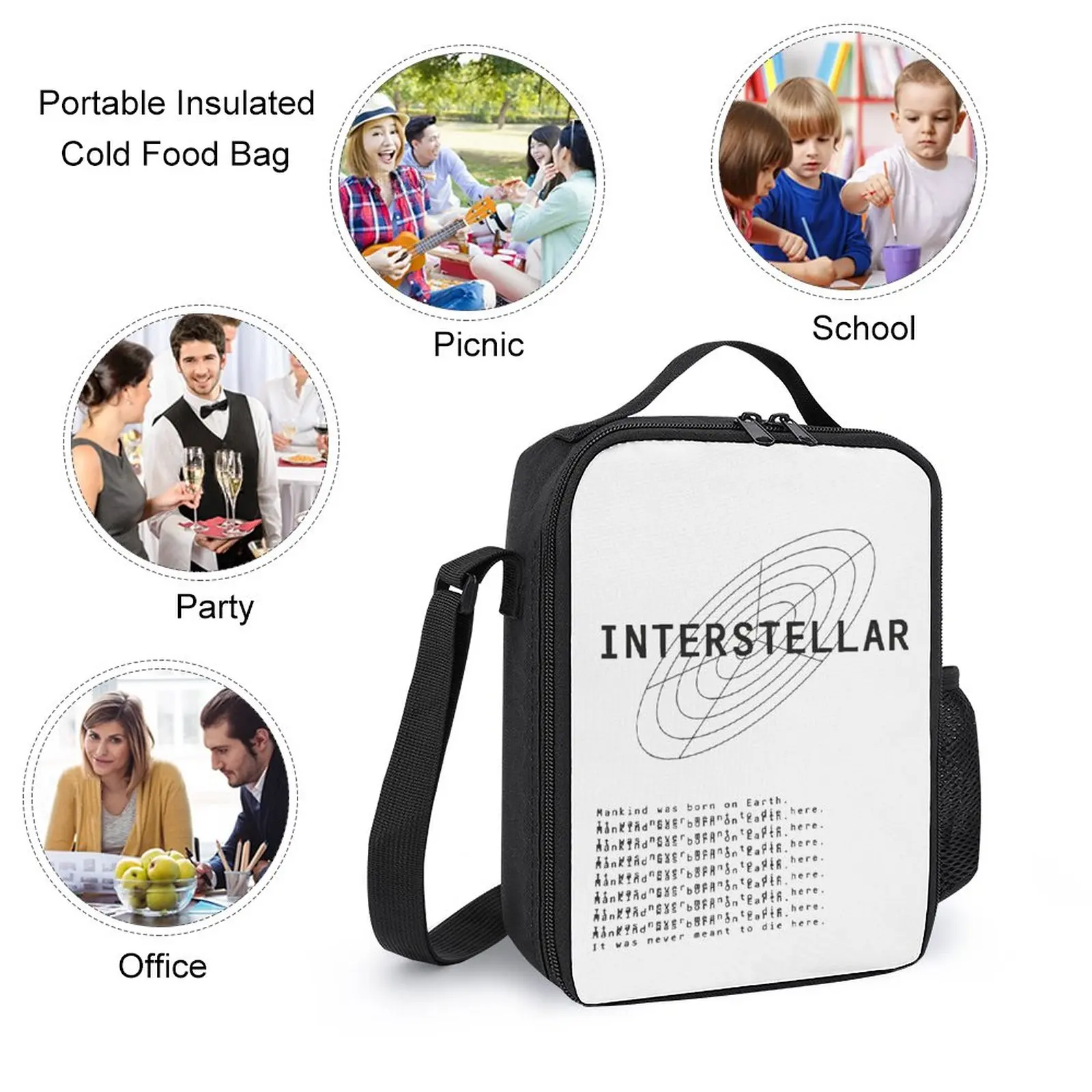 Interstellar Cooper Science Fiction Film Set, Lunch Bag, Pen Bag, Endurance, Fique 1 Lasting Pacote de Infantaria, 3 em 1, 17 ", Sn