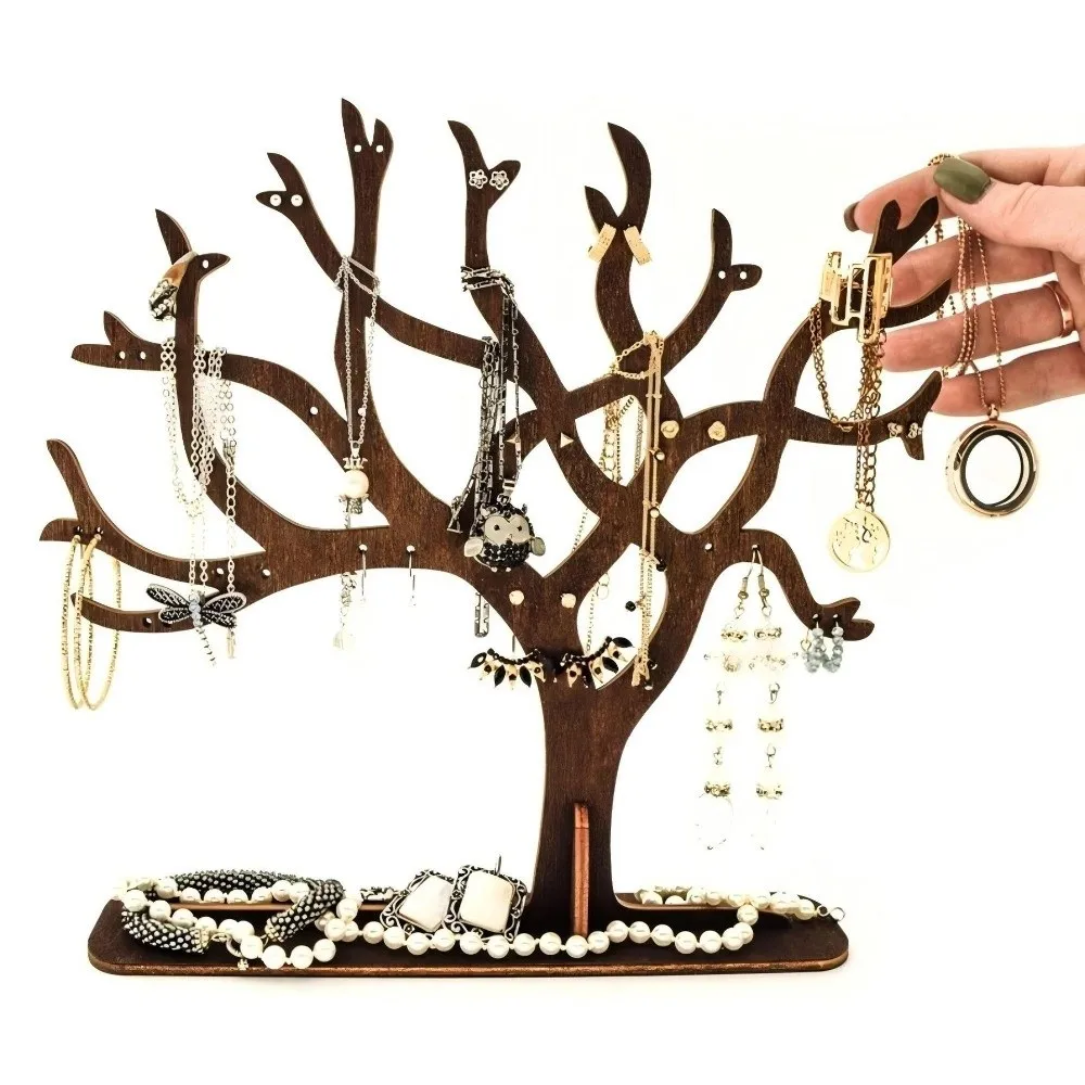 Wooden Wood Jewelry Display Stand Tree Branch Fashion Accessories Earring Hanger Ornament Holder Up Earring Rack