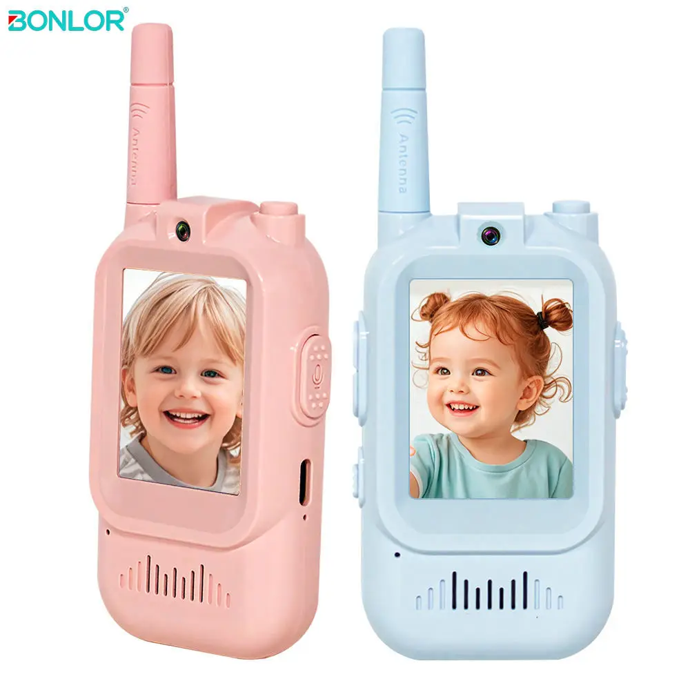2PCS  Children's Video Walkie-Talkie Set Kid Electronic Toy 300m Barrier-Free Range Voice Effects for Christmas Birthday Outdoor