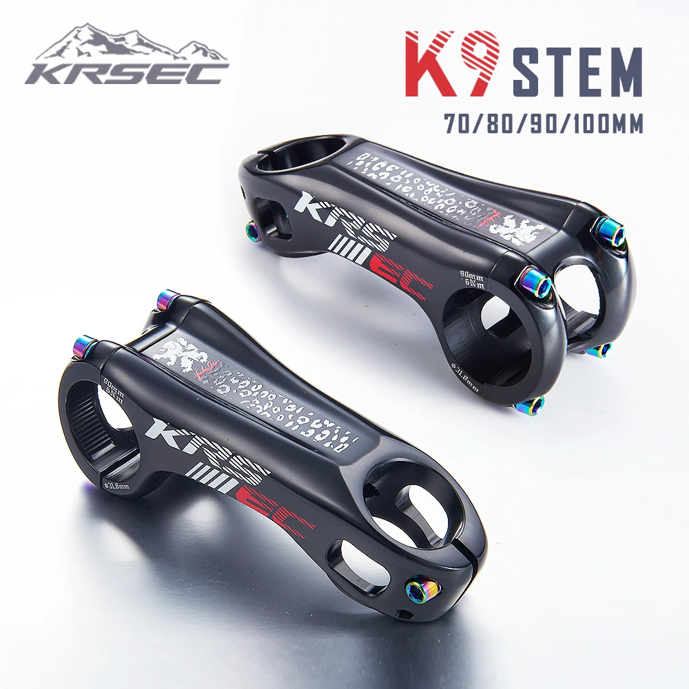 KRSEC CNC Mountain Road Bike Stem Handlebar Stem, Negative 20 Degrees, 70mm, 80mm, 90mm, 100mm Aluminum Alloy Bicycle Stem