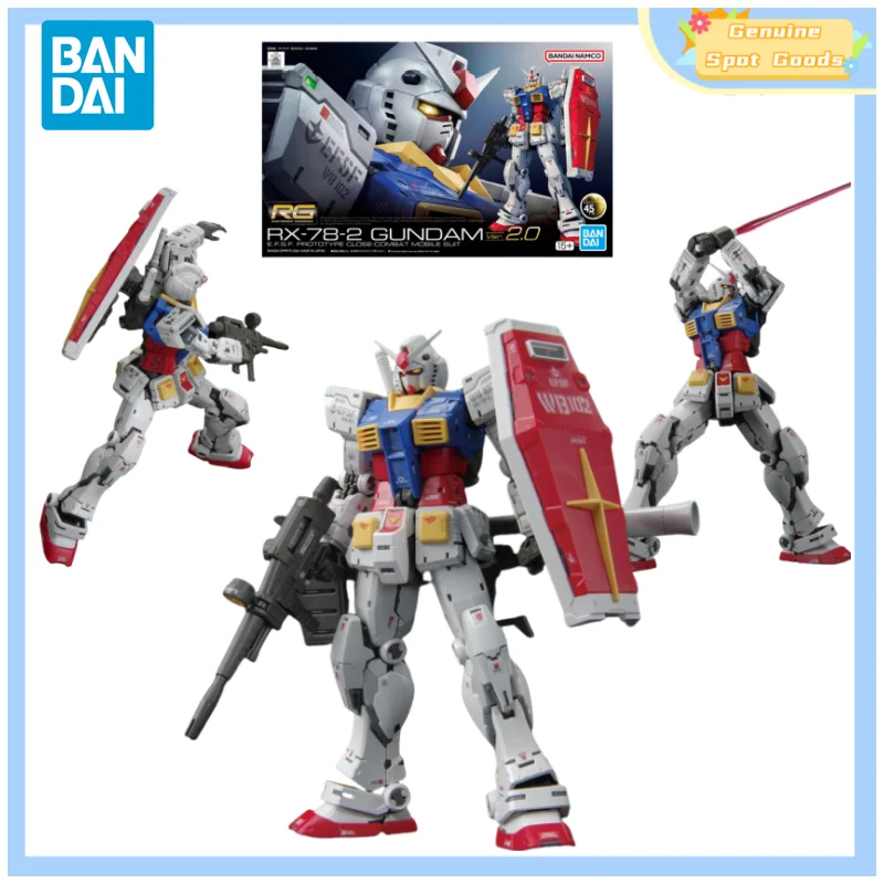 

Genuine Bandai RG RX-78-2 GUNDAM Ver 2.0 Anime Action Figures Assembly Model Toys Collectible Gift for Toys Hobbies Kids