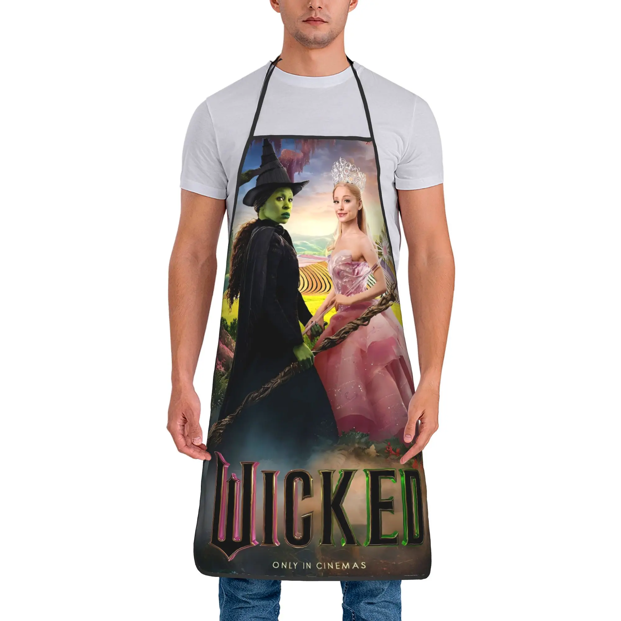 

Новые модные фартуки Wicked Elphaba & Glinda 2025 года для взрослых, без карманов, для уборки и кухни, домашние аксессуары