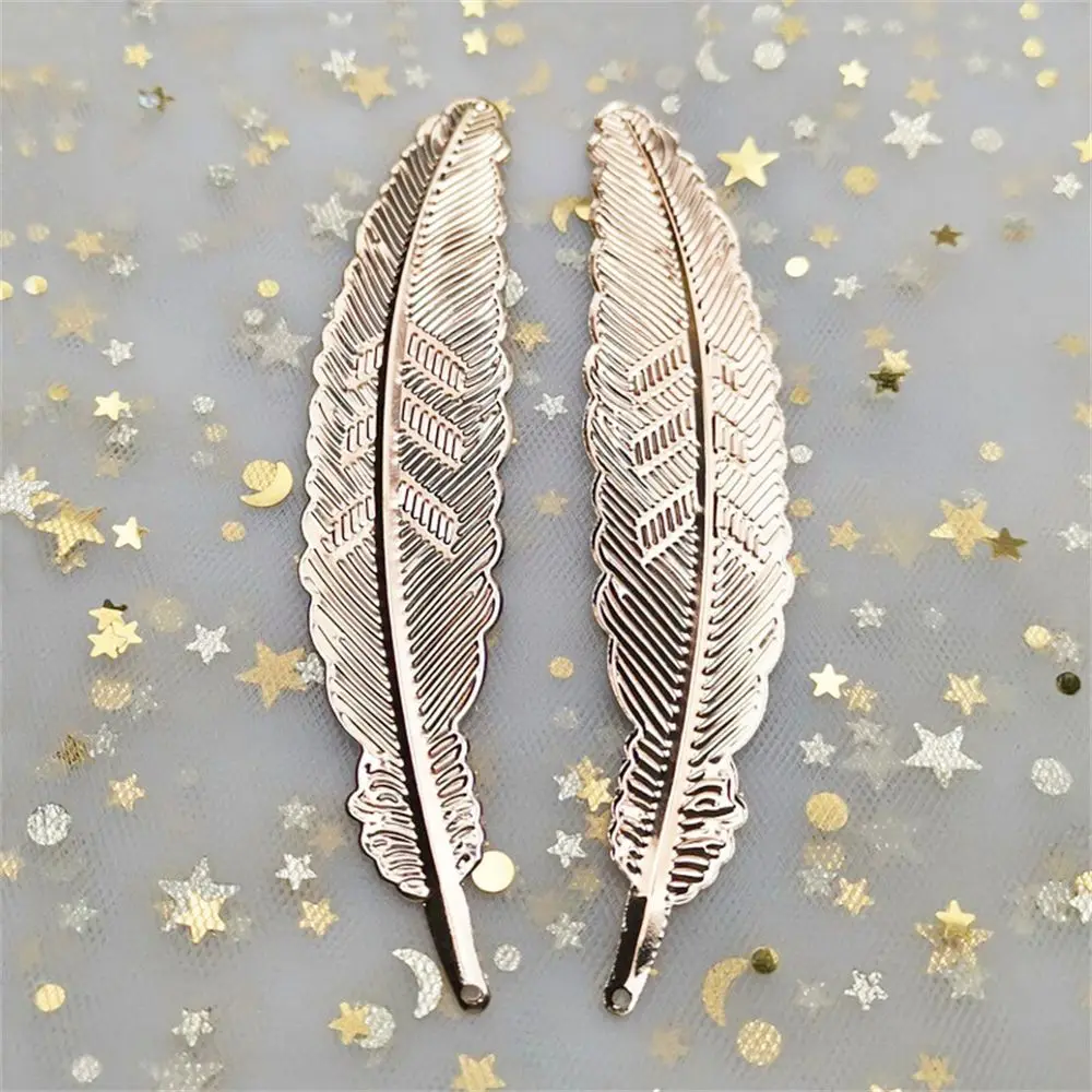 1Pc Retro Metal Feather Bookmark Gold Silver Plated Retro Page Marker Gifts for Kids Children Students Stationery Supplies