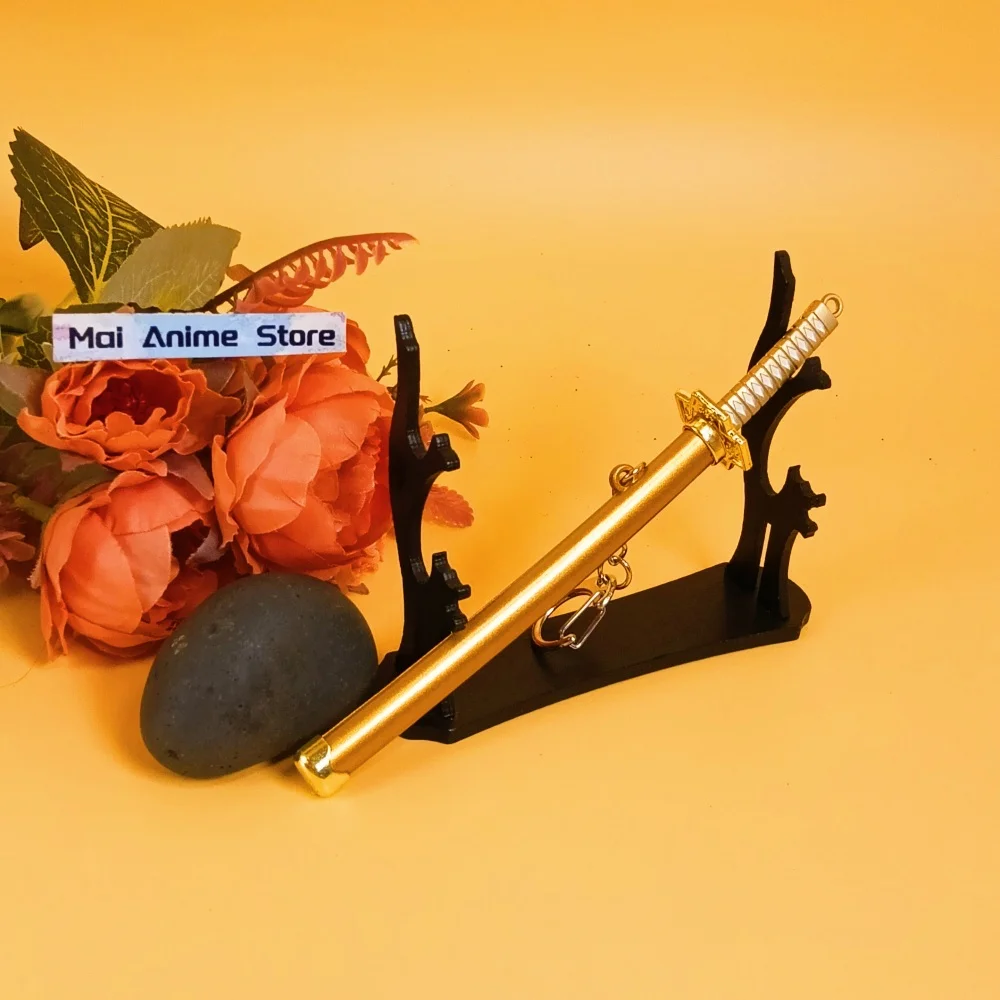 6-calowa metalowa katana Roronoa Zoro, katana japońska w naturalnej wielkości, sztuczny miecz, stalowa oryginalna samurajska katana Zoro, nieszlifowany nóż ninja, zabawka, prezent