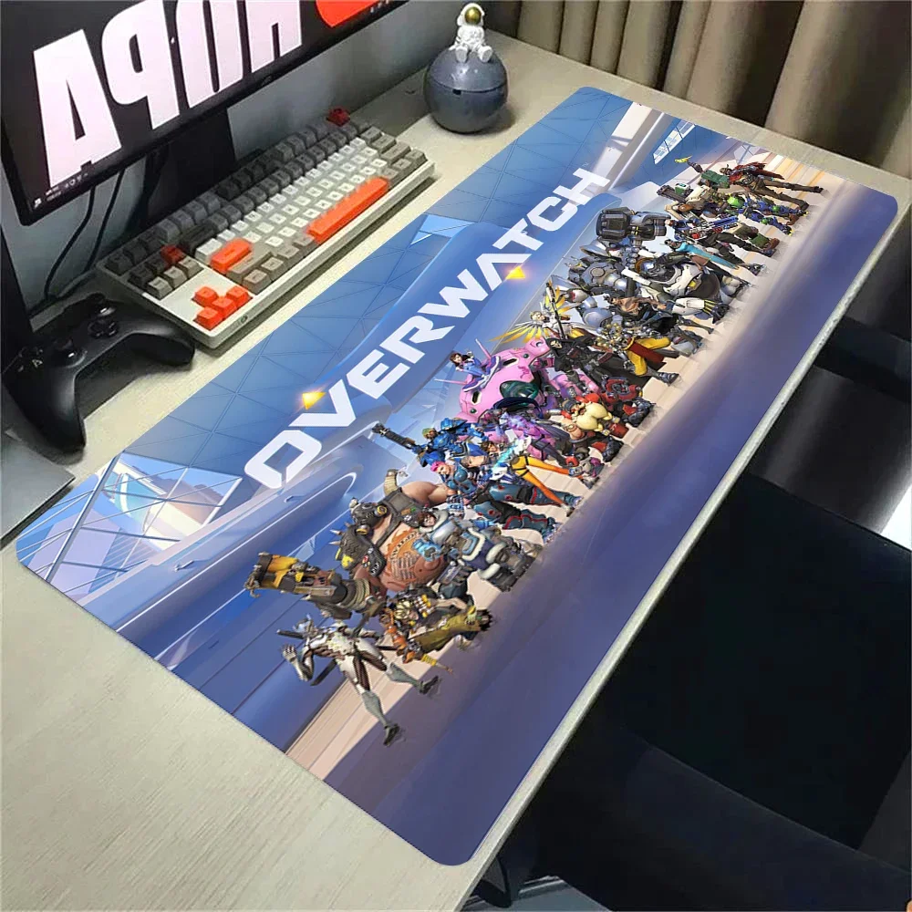 CIFBUY Overwatch Game Character Collage Large Gaming Mouse Pad Non Slip Rubber Desk Mat Lock Edge Keyboard Mouse Mat