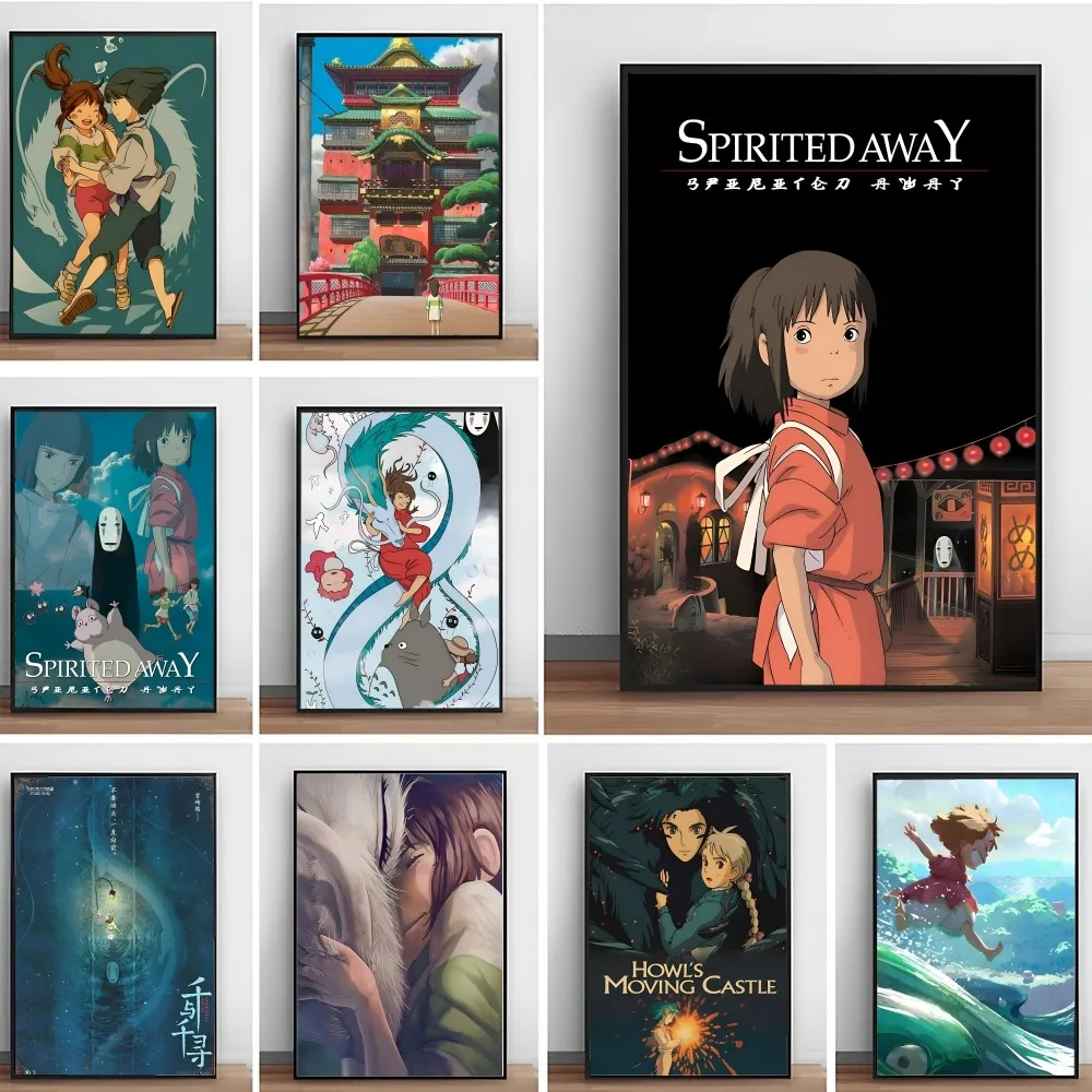 Anime Poster Paper Print Home Living Room Bedroom Entrance Bar Cafe Art Painting Decoration S-Spirited Away-y