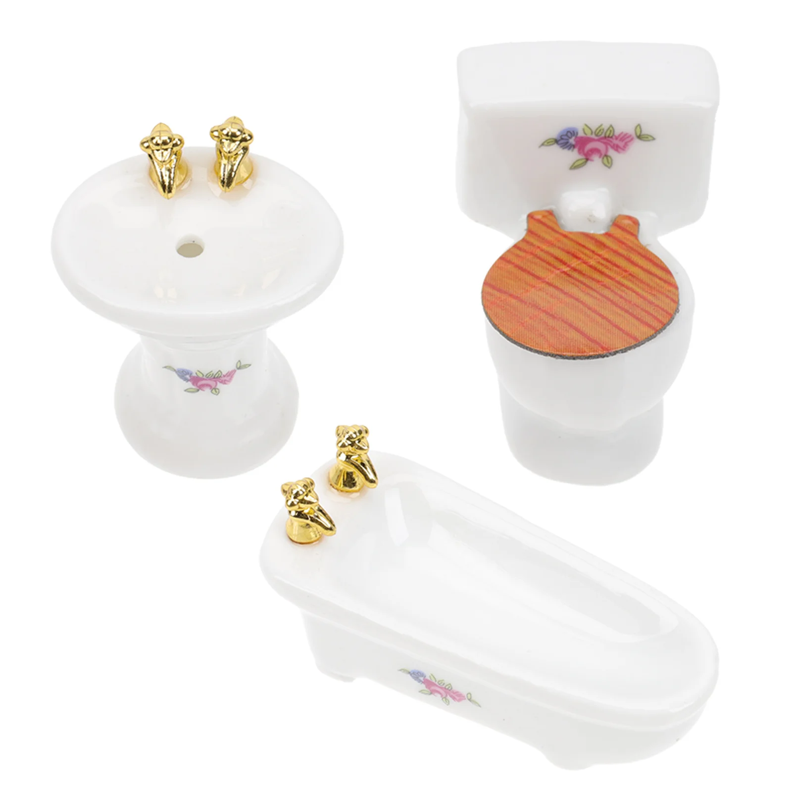 

1 комплект, мини-керамический унитаз, реалистичный дизайн, изысканное мастерство, декоративный поддельный унитаз для украшения мини-домика, милый маленький