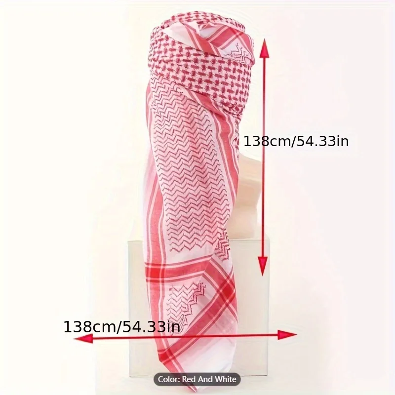 1/2 قطعة من الحجاب الصلاة للرجال على الطراز العربي، غلاف عمامة كوفية إسلامية شماغ للعبادة الدينية والسفر والارتداء اليومي