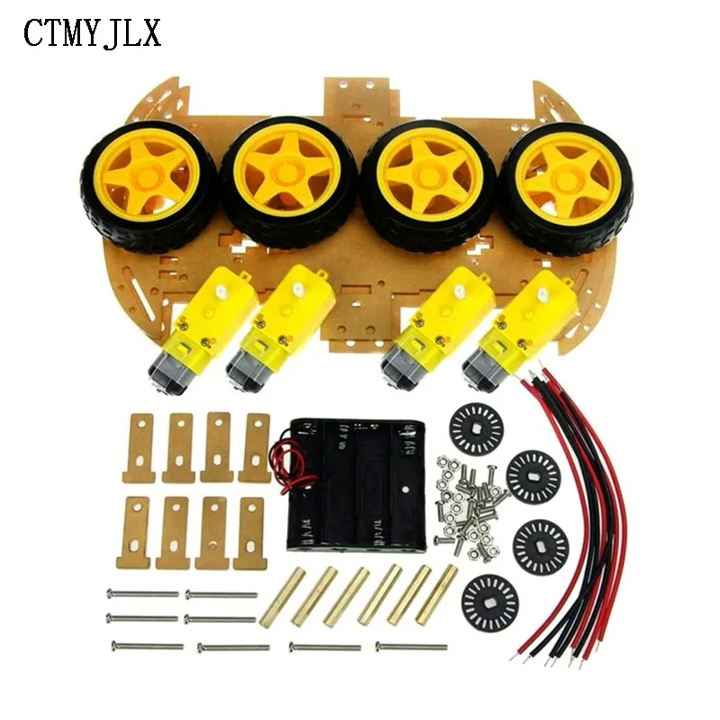 4WD Smart Robot Car Chassis Kits for Arduino with Speed Encoder TT Motor Smart Car Robot With Wheel For Arduino Diy Kit