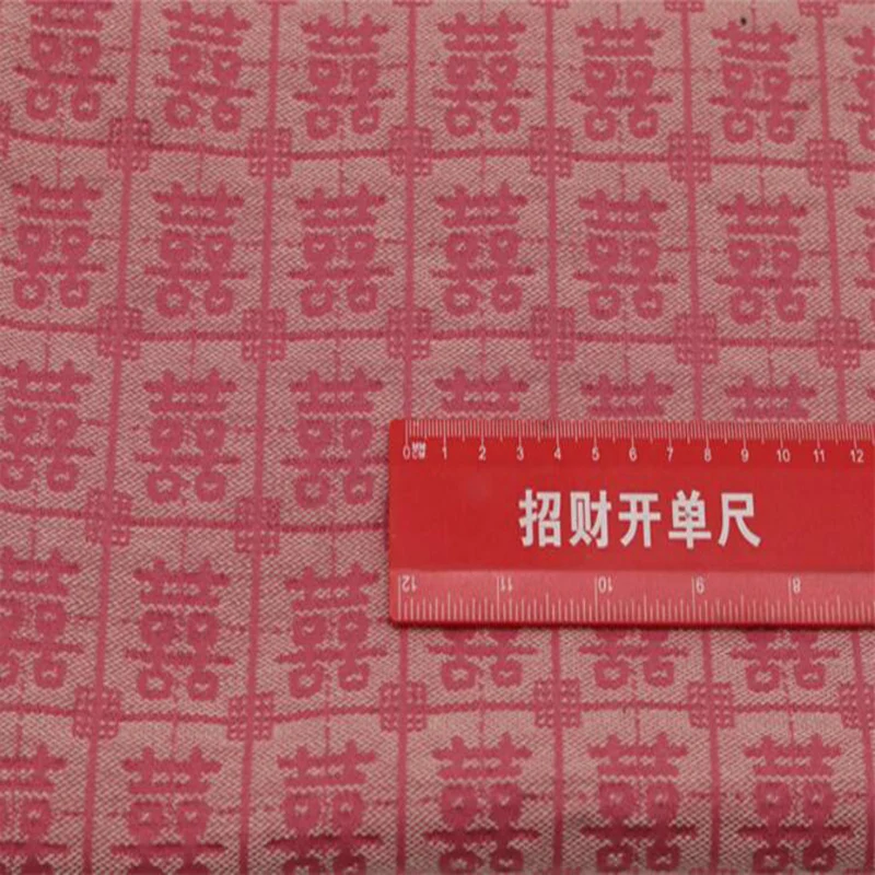 Goede Brede 150Cm Chinese Etnische Stijl Roze Canvas Stof Happy Karakter Geweven Doek Naaimateriaal Diy Handgemaakte Tas/Sofa/Kussen