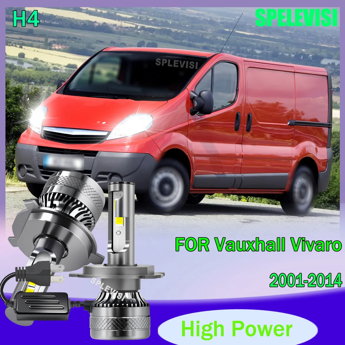 

High-Intensity LED Car Headlight H4 472 CANBUS Ready For Vauxhall Vivaro 2001 2002 2003 2004 2005 2006 2007 2008 2009 2010-2014
