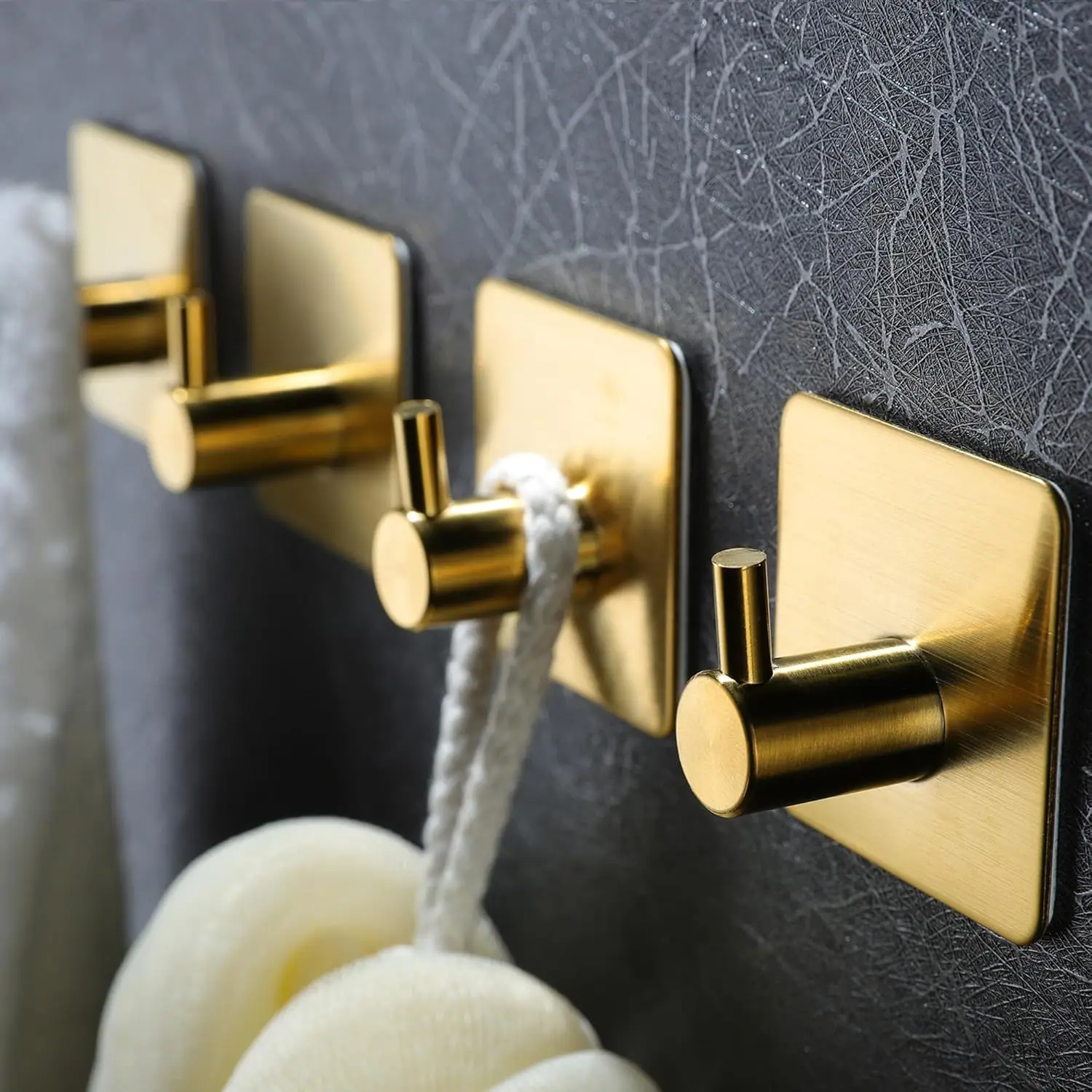 1 PCS Adhesive Hook Towel Hook Heavy Duty Wall Hooks Stick on for Hanging Robe/Coat in Bathroom, Bedroom,SUS-304 Stainless Steel