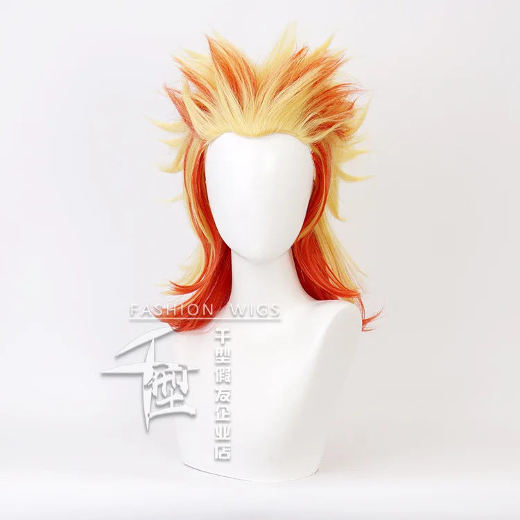 

Rengoku Kyoujurou Cosplay Wig Yellow Orange Gradient Synthetic Hair 50cm Long Wig for Anime Role Play Unisex Costume Accessories