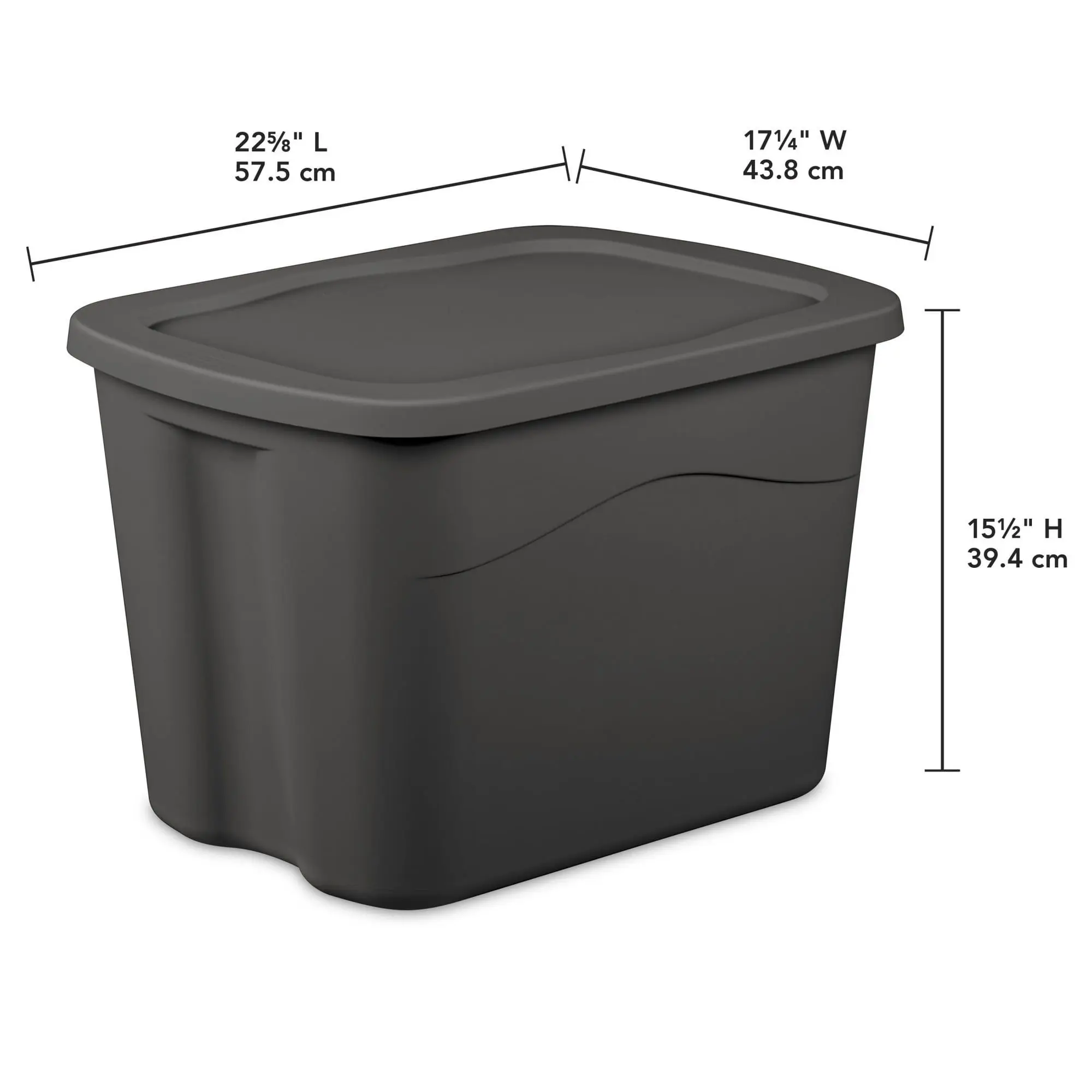 18 Gallon Plastic Storage Bin with Snap-on Lid, Gray, 8 Count