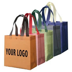 Custom logo Non-woven Tote Gift Bag With Button And Handle For Shopping，Clothes Wigs Business Packaging Printing Fee Not Include