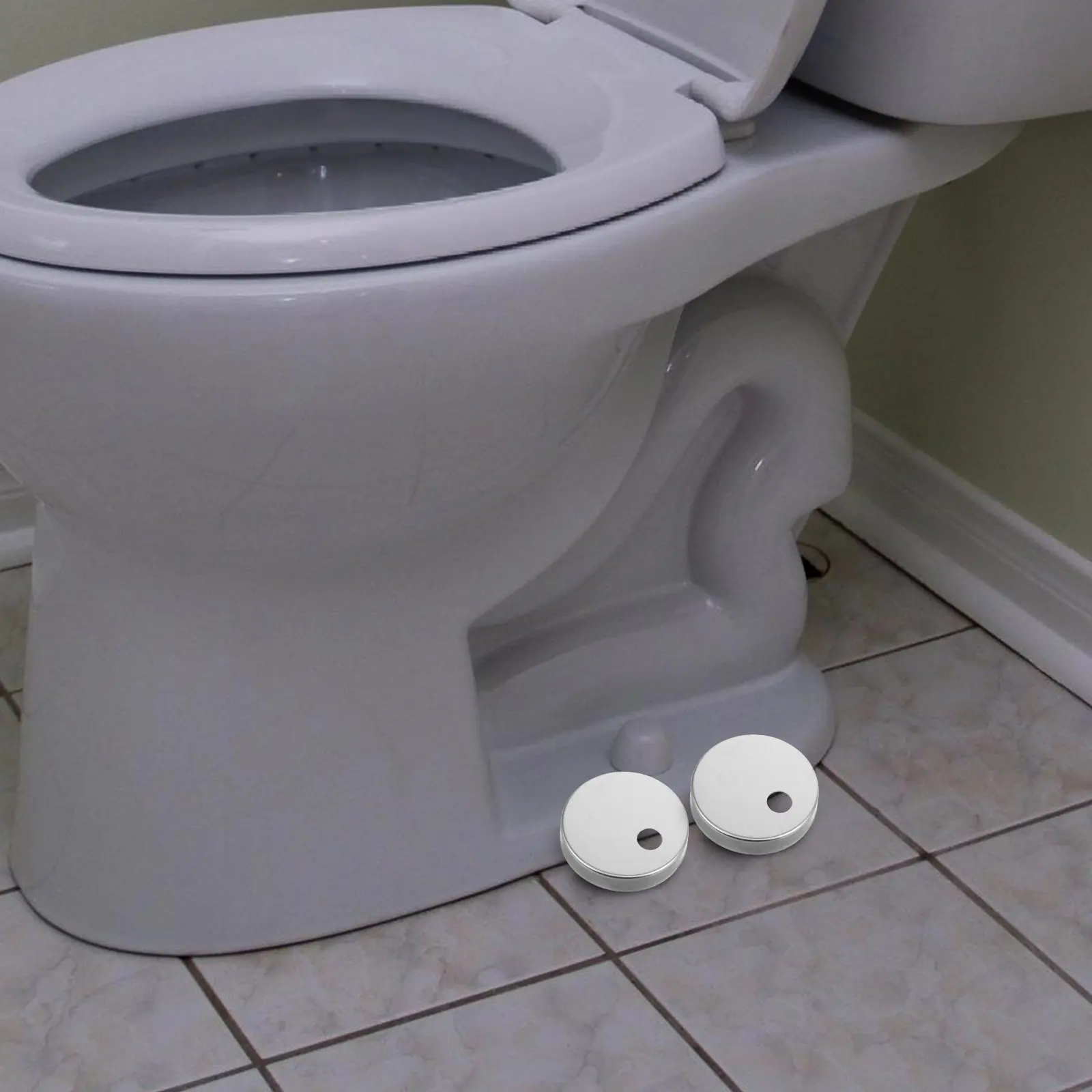 2 Pairs Bathroom Toilet Bolt Cover Metal Round Cap Practical Decorative Screw Caps Covers for Toilets