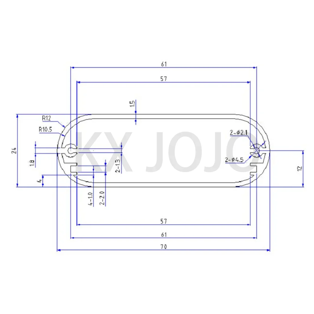 Boîtier électronique en aluminium pour projet de bricolage, boîtier de projet PCB, boîtier en métal noir, argent, bleu, 44x23x60mm, 65mm