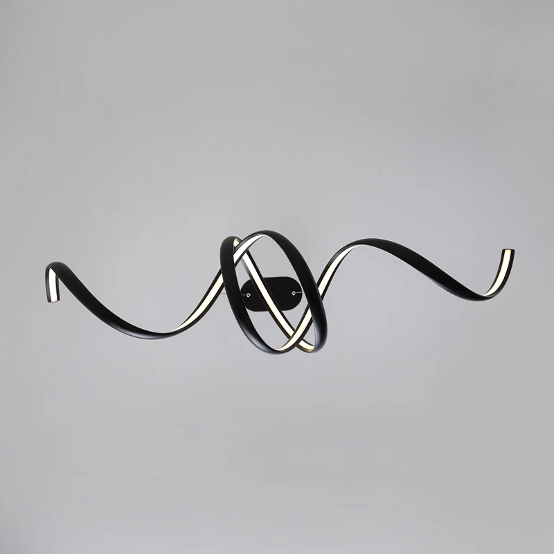 Modern Aluminum Tie Shape LED Ceiling Chandeliers for Dining Table Kitchen Island Living Room Indoor Lighting Decor Hanging Lamp