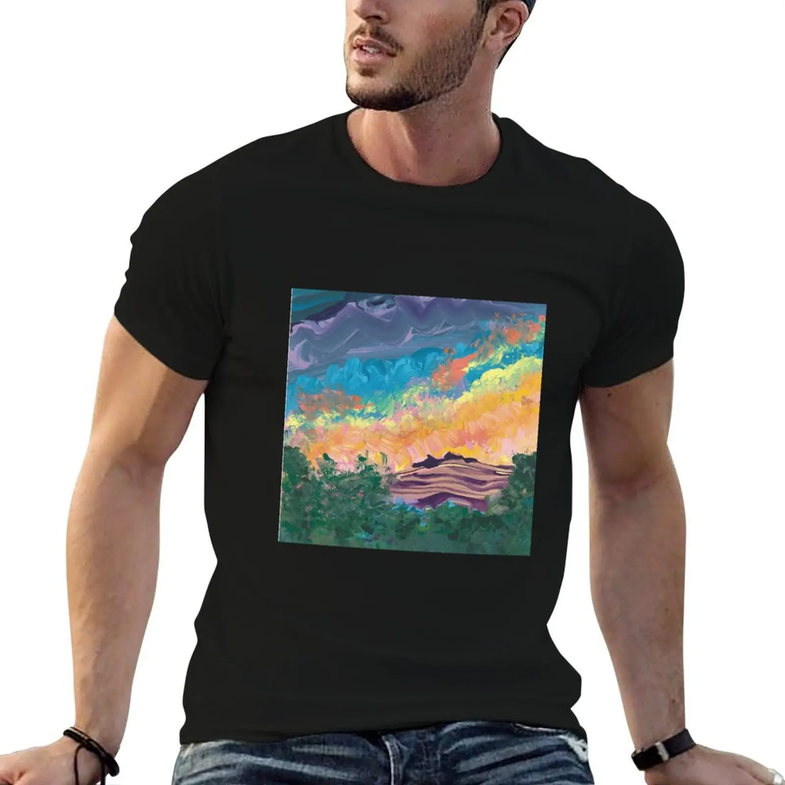 

Mountains and Trees T-Shirt t shirt man designer cotton t shirt pack T-Shirt