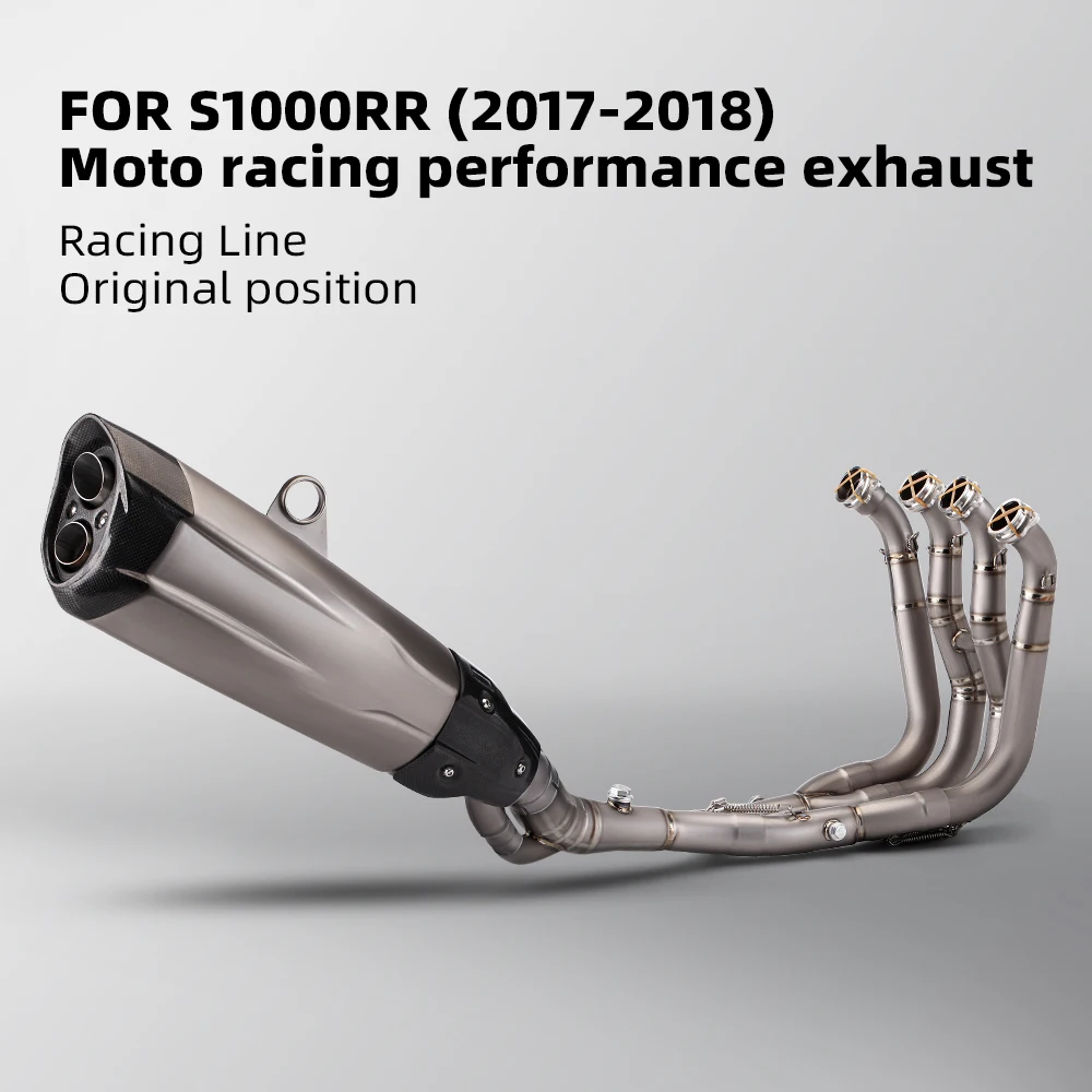 Slip On For BMW S1000RR 2017 2018 Full System Motorcycle Exhaust Modify Escape Header Front Link Pipe Connect Carbon Tip Muffler