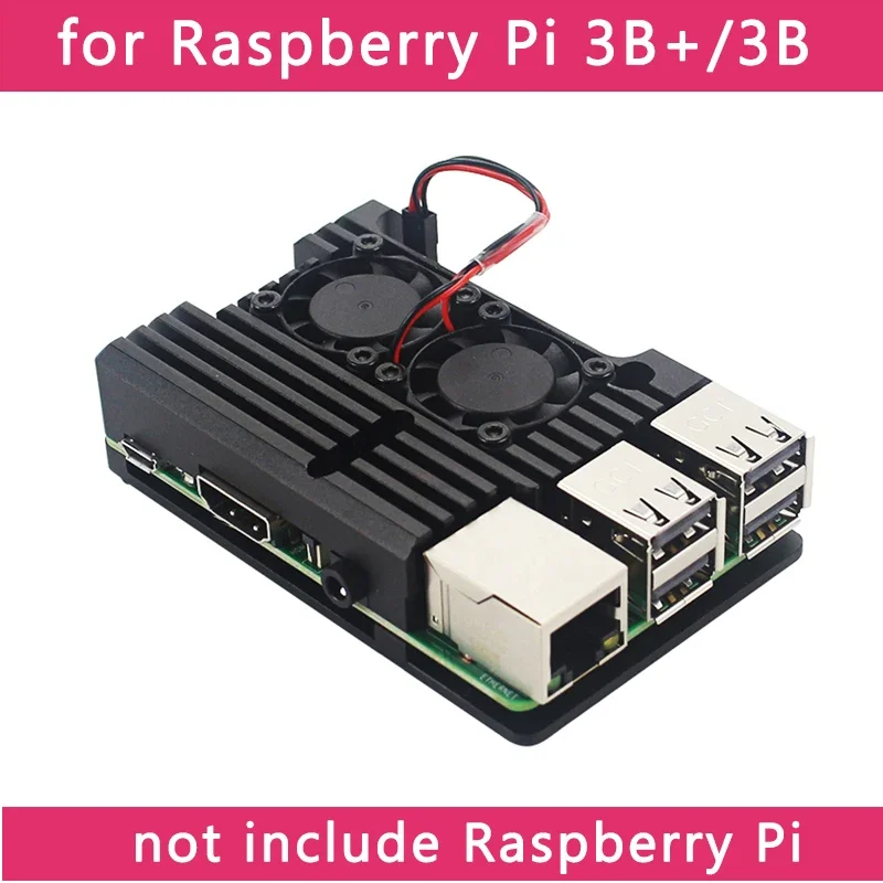 Obudowa ze stopu aluminium Raspberry Pi 4, podwójne wentylatory CNC, aktywna obudowa chłodząca, opcjonalne radiatory, metalowa obudowa ochronna do