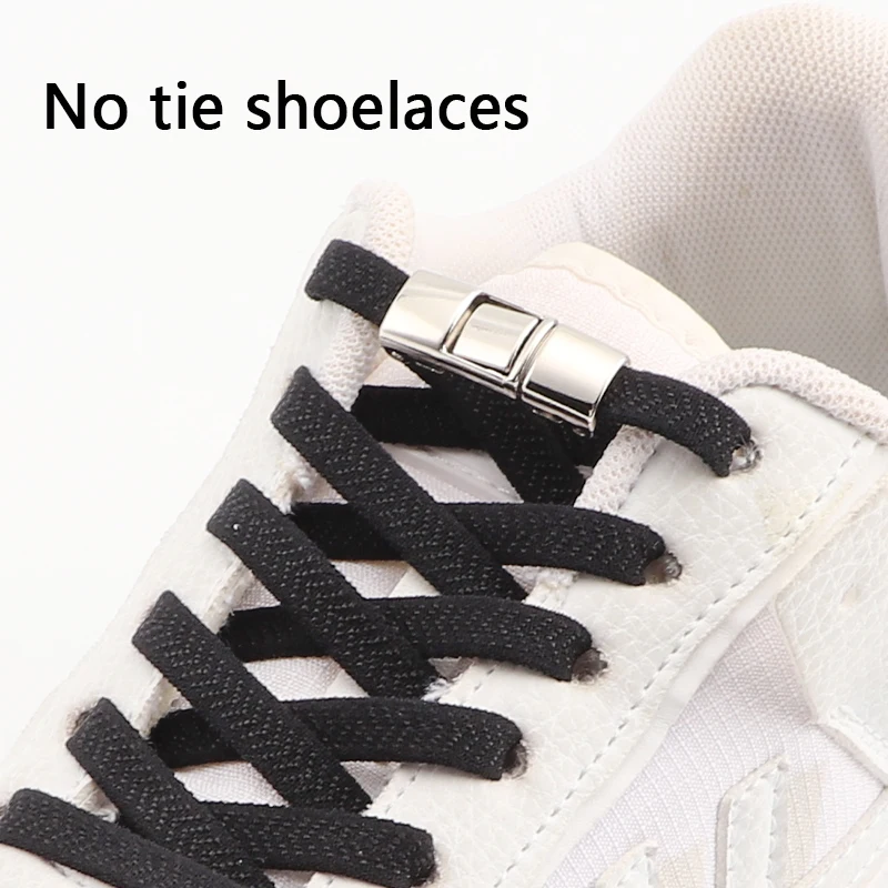 2023 Insert Lock Schnürsenkel ohne Krawatten Sport elastische Schnürsenkel 8 mm dicke Flats ohne Krawatte Schnürsenkel Kinder Erwachsene Laufen Schnürsenkel NEU – Detail 1