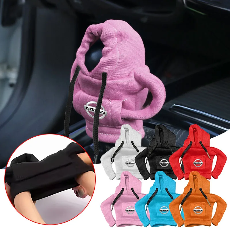 

1 шт., автомобильная ручка переключения передач, толстовка с капюшоном, автомобильная ручка переключения передач, Стайлинг автомобиля для Nissan Nismo Almera Tiida Juke Teana Qashqai 350Z 370Z GTR