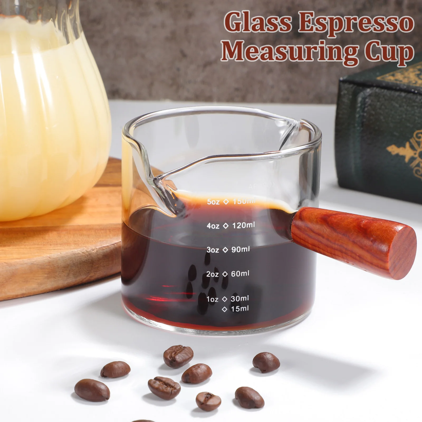 

2 Pcs Espresso Measuring Cup Pitcher Syrup Glass Milk Cups Coffee Expresso Measure