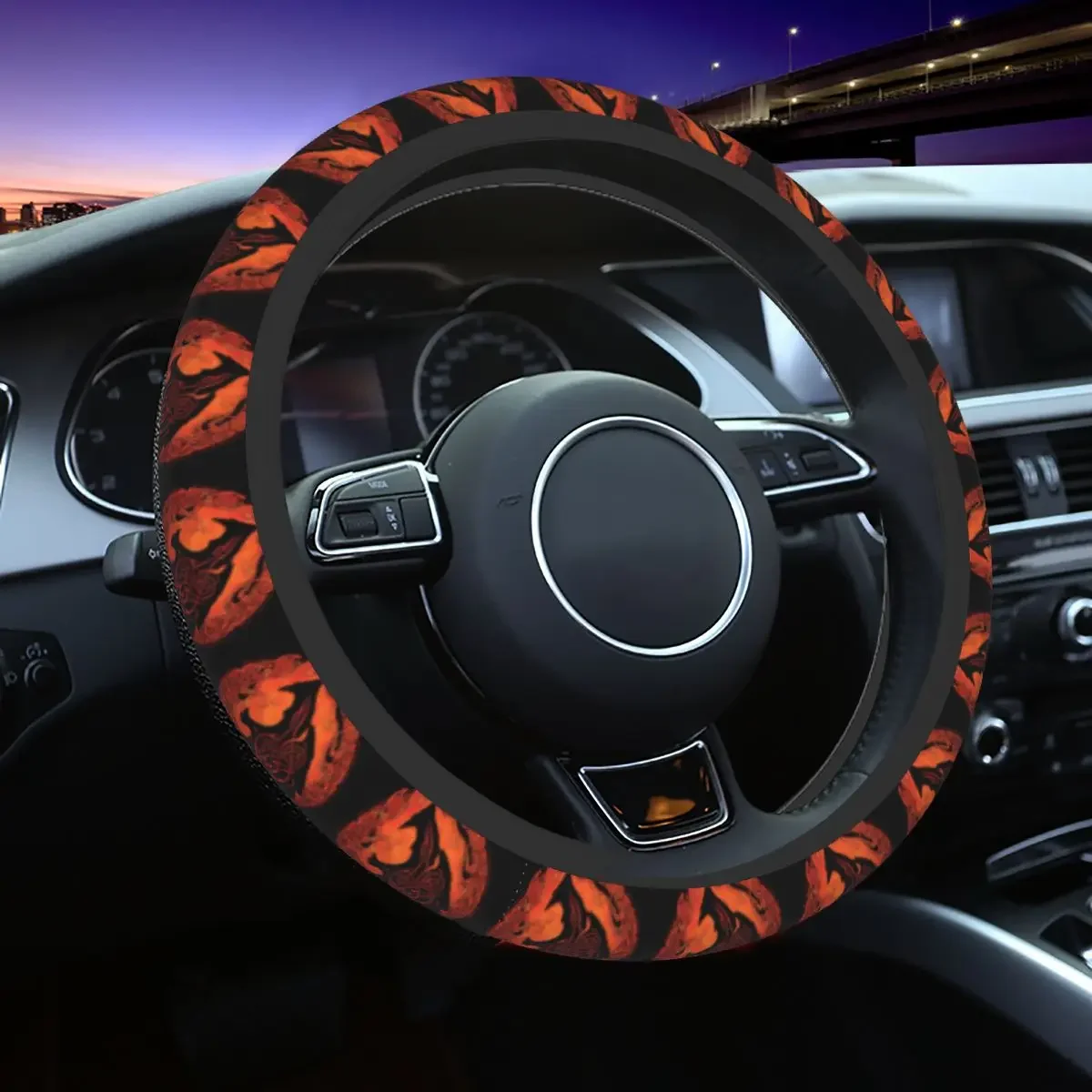 Norse Mythology Vikings Fenrir Wolf Car Steering Wheel Cover 37-38 Auto Steering Wheel Protector Car-styling Car Accessories