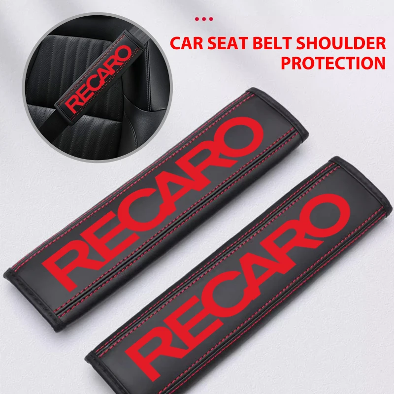 Car Logo Safety Belt Shoulder Cover Adjustable Protection Pad Auto Accessories For Recaro