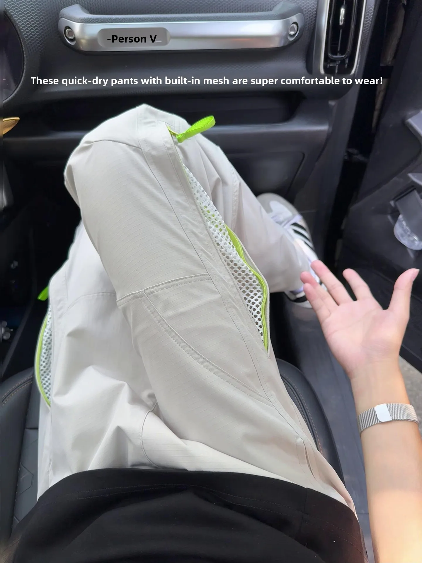 

Qui Dry Me Breathable Work Trousers Men's Summer American Slant Cut Casual Pants Side Zipper Function Trousers