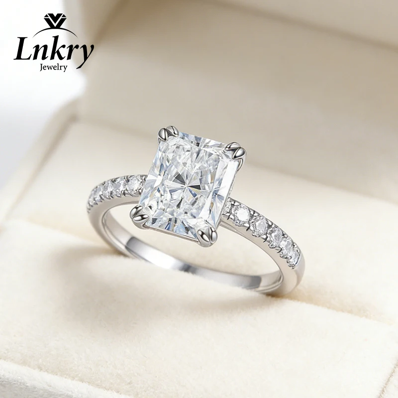 

Кольцо Lnkry 7x9 мм с прозрачным цирконием огранки «радиант» для женщин, обручальное кольцо из 14-каратного золота, блестящее ювелирное украшение, подарок