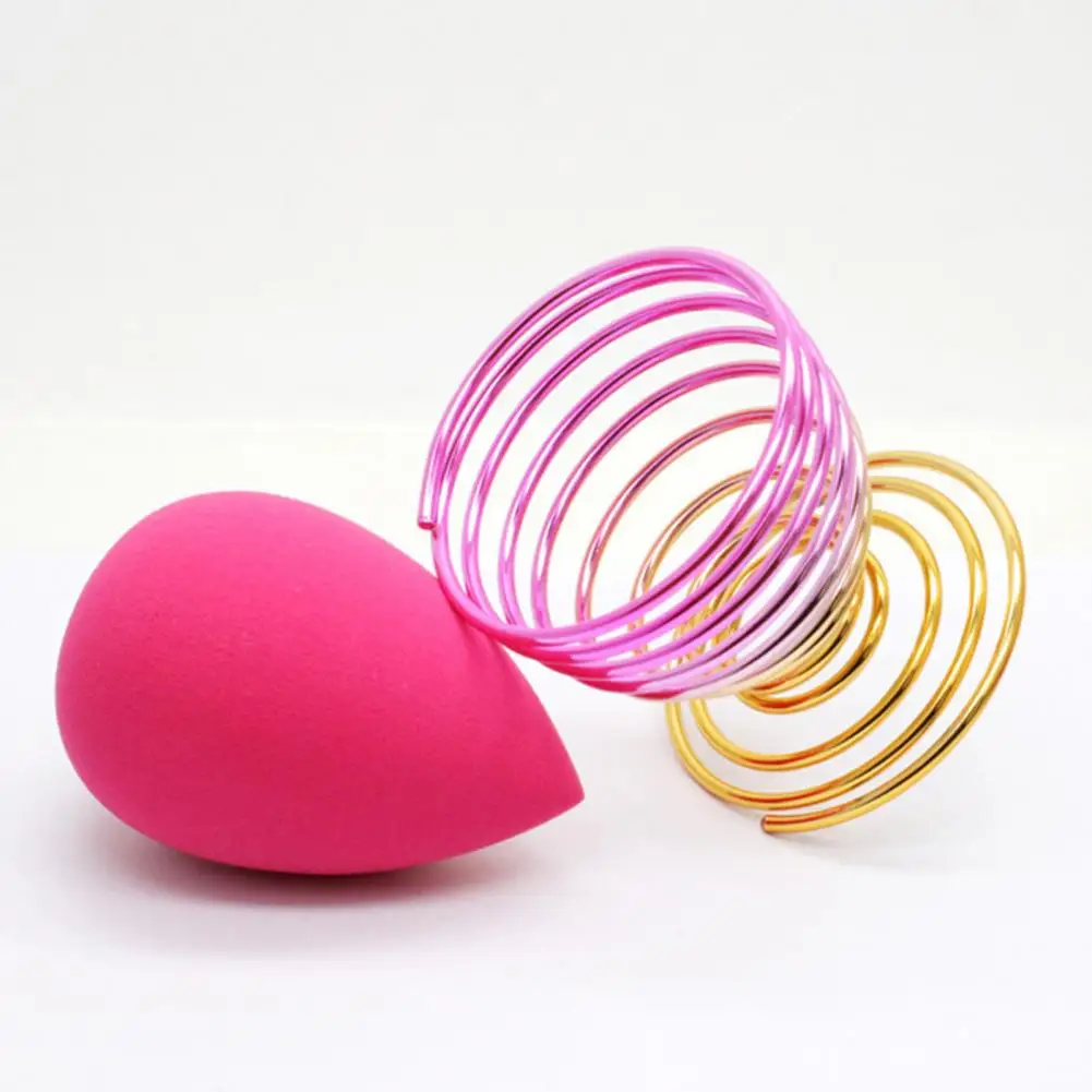 Beauty Egg Holder Gradient Color Spring Water Droplets Safe Reusable Makeup Accessory Carbon Steel Egg Powder Puff Bracket for W