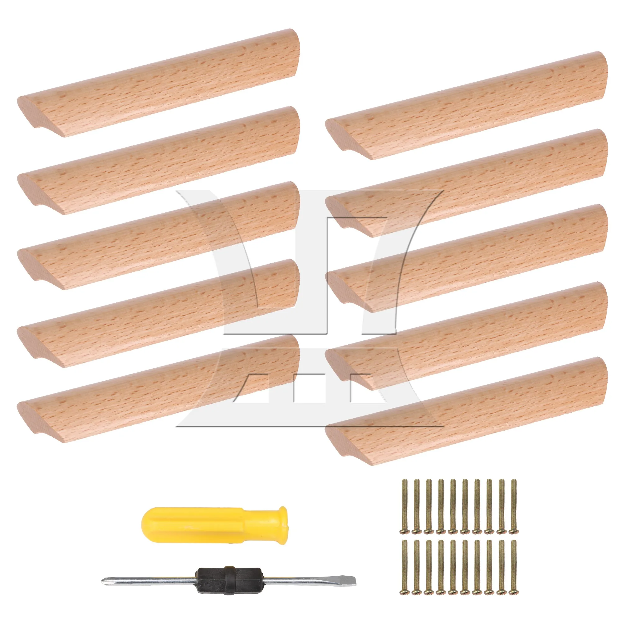 

BQLZR 96mm Pitch Wooden Cabinet Handle Pull for Drawers Wardrobe Kitchen Furniture Hardware Solid Wood Pull Accessory