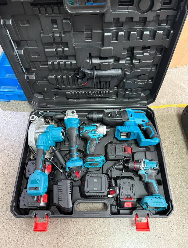 Custom Big Discount Combination Power Tool 5-Piece Kit 21V Cordless Drill Lithium Battery Electric Wrench OEM DIY