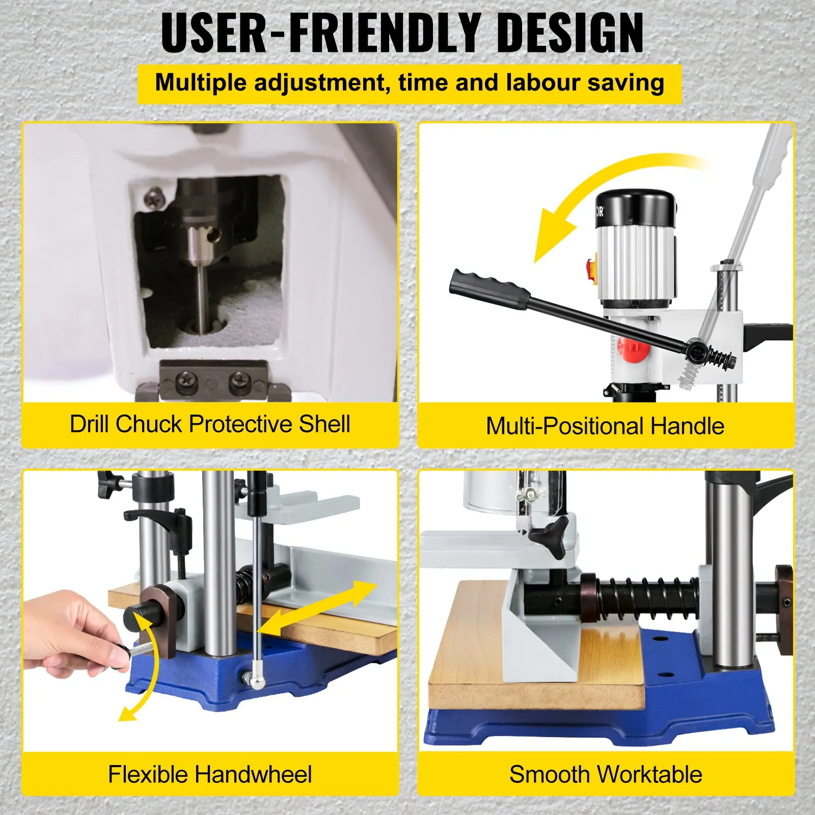 Woodworking Mortise Machine 3/4 HP Powermatic Mortiser With Chisel Bit Sets Benchtop Mortising Machine 750W Square Tenon Machine