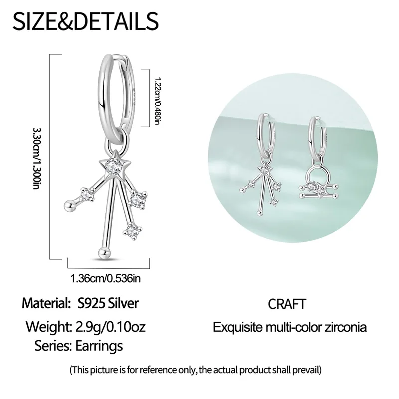 12 كوكبة سلسلة أقراط 925 فضة المرأة 2025 الزركون الأذن ترصيع تألق تمهيد هوب القرط مجوهرات هدية #2