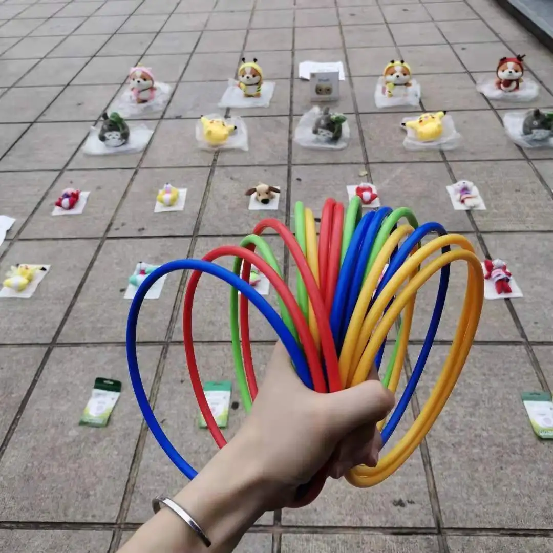 

10pcs Plastic Rings Game Kids Ring Toss Booth Carnival Garden Backyard Outdoor Sports Toys Throwing Speed Agility Training Games