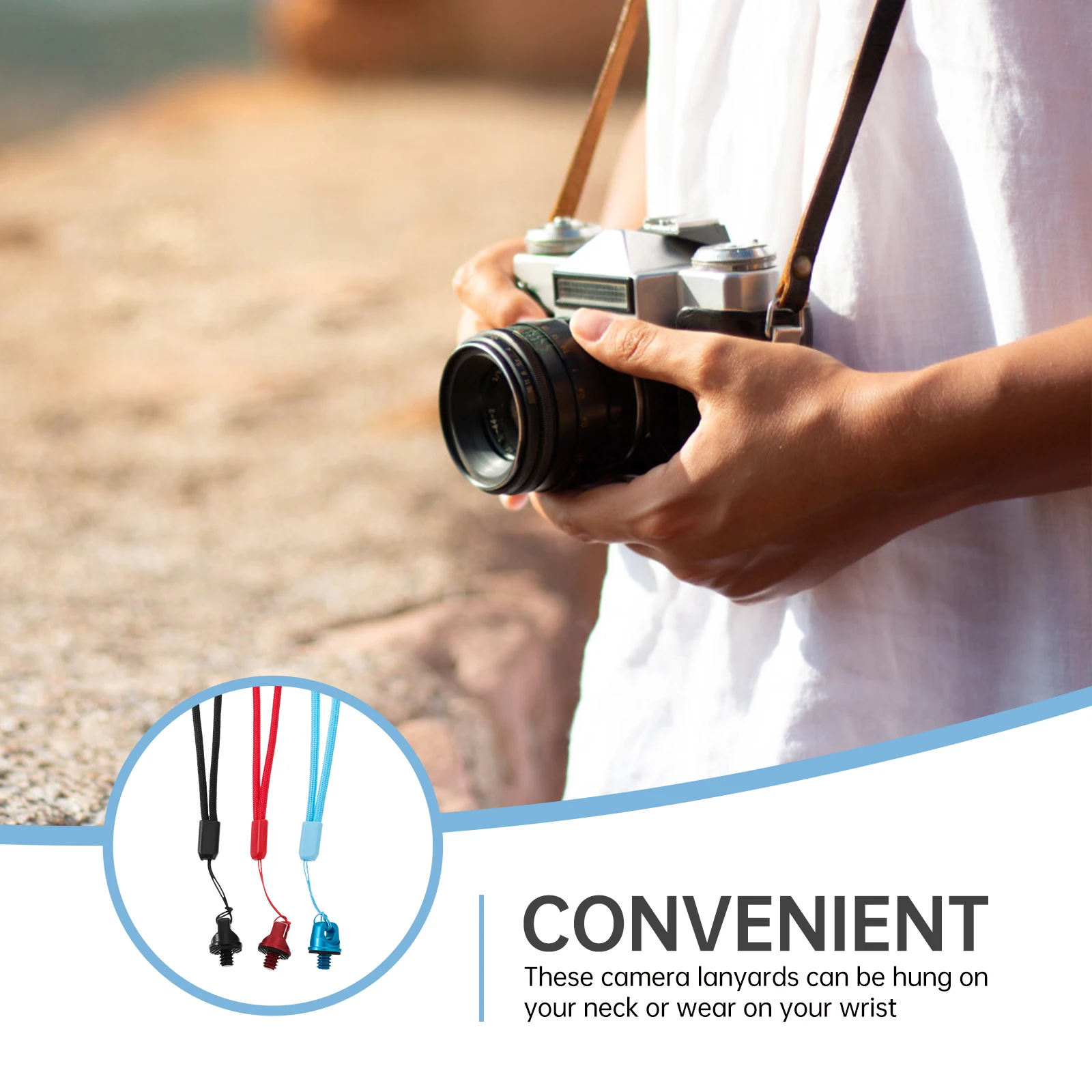 

3pcs Camera Hanging Strap Wristband Selfie Pole Lanyard Durable Removable Design Fits Cameras With 1 4 Screw Hole Outdoor