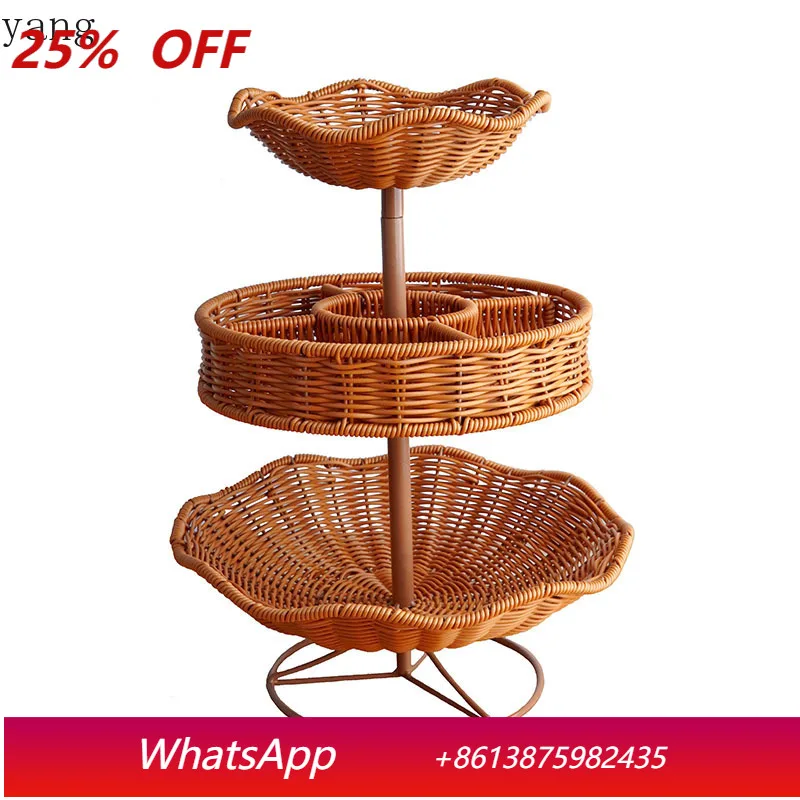 

Имитация ротанга CX, новая китайская креативная многоярусная корзина для фруктов, поднос для фруктов и закусок для дома, гостиной, поднос для сухофруктов.