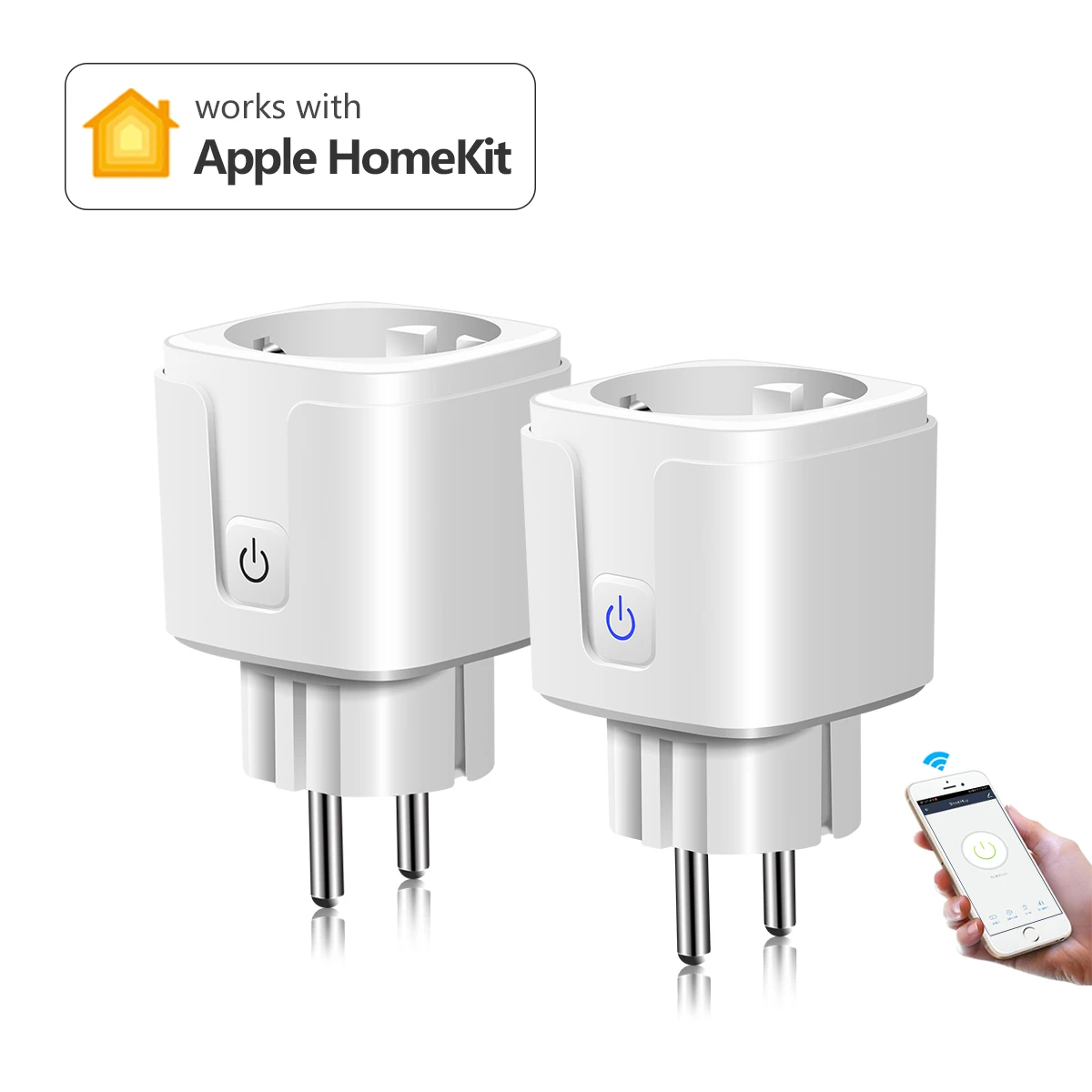 

Smart Life Wifi Socket Adapter 15A Voice Remote Control Socket EU Wall Plug Outlet Power Monitor Work with Apple IOS Homekit APP