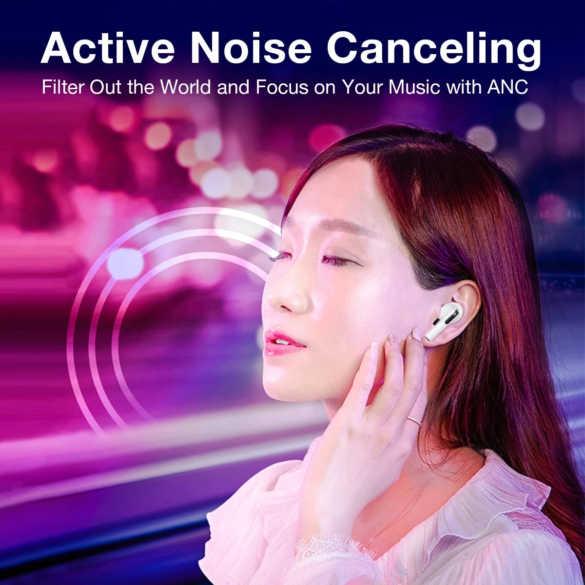 Zqb A3-ANC Echte Draadloze Bluetooth Oortelefoon Actieve Ruisonderdrukking Oordopjes Hifi Stereo Sound Hoofdtelefoon Voor Ipad Iphone Ipod