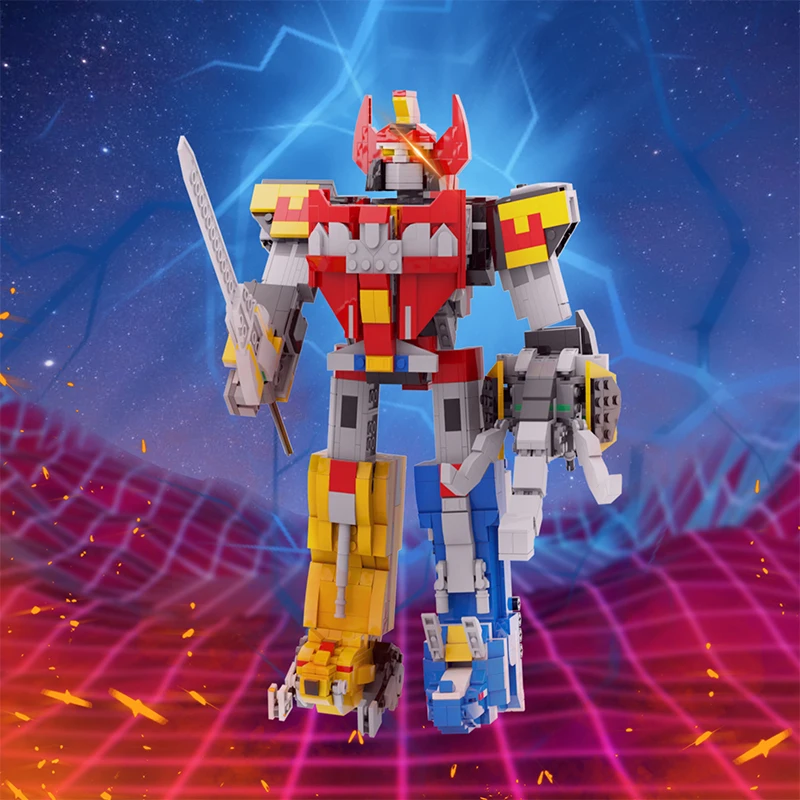 MOC For Power Morphin Dinosaur Team Rangers Megazord Robot Building Blocks Kit Deformation Mecha Bricks Toys Children Kids Gifts