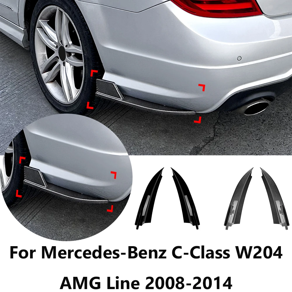 

Для Mercedes-Benz C-Class W204 AMG Line 2008-2014 автомобильный задний бампер разветвители фартуки угловая шпатель для губ диффузор