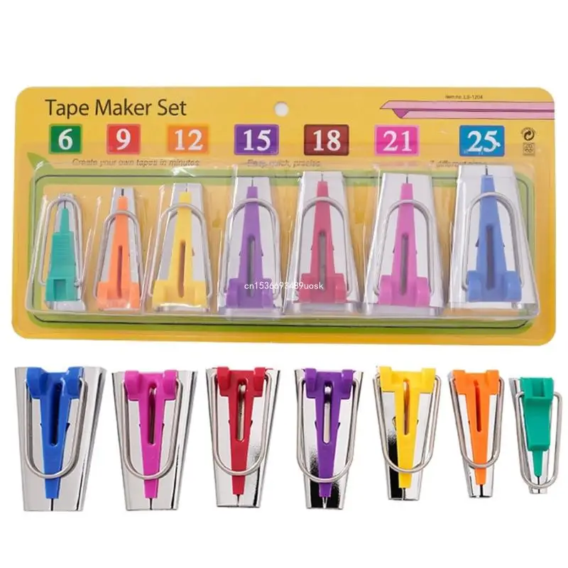 Bias Tape Makers Set Handmade Fabric Tape Maker Tool Set Sewing Quilting Bias Binding Maker 6/9/12/15/18/21/25mm