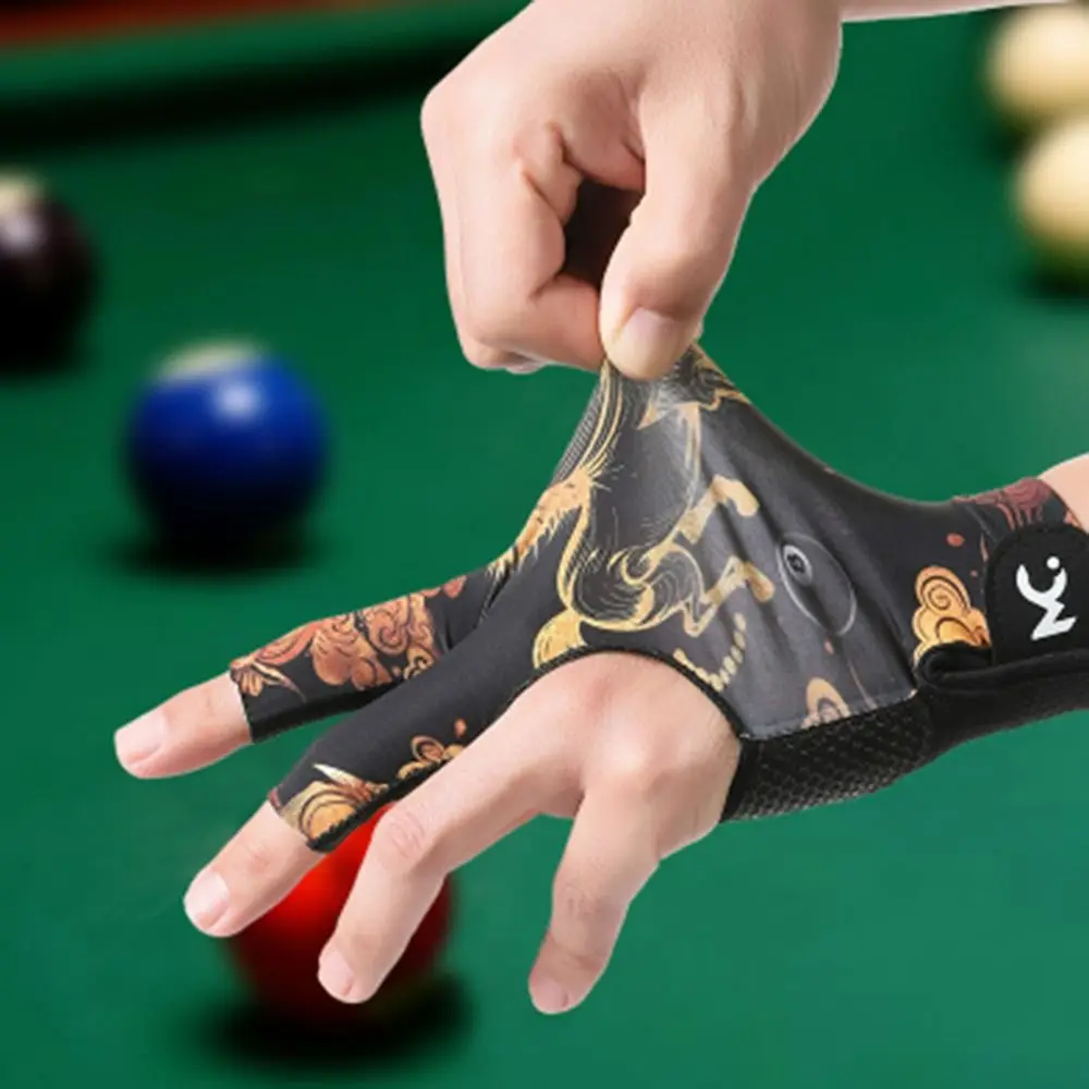 

Portable Left Hand Billiards Glove Elastic Breathable Billiard Training Gloves Non-slip Half Fingers Glove Billiards Accessories