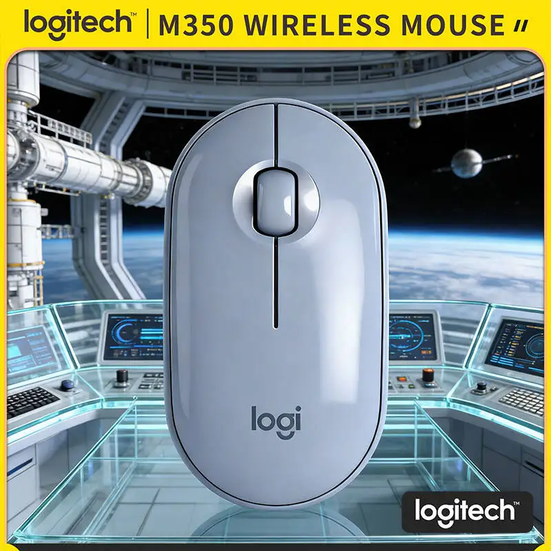 

Logitech M350 Silent Pebble Mouse - Dual Mode, 10m Range, 77g Lightweight, Recycled Plastic, Home Study Office Helper